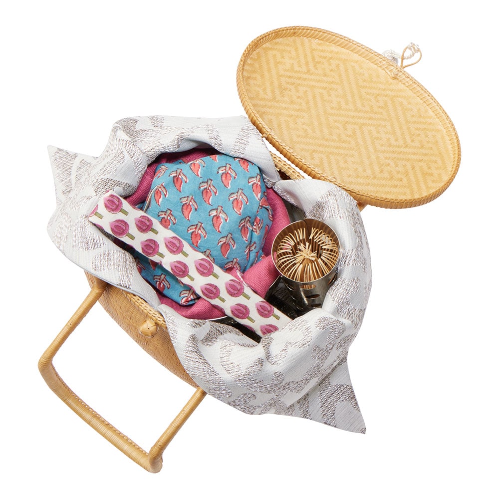 旅持ち茶籠「万歳楽」シノワズリ: インテリア・ライフスタイル