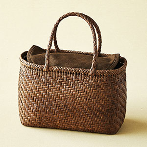 戸田寒風さんの山ぶどう籠バッグ 細編み網代編み(小): ファッション