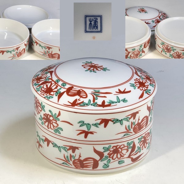 たち吉赤絵二段重W10206 | 和食器リサイクル通販専門店フリマート