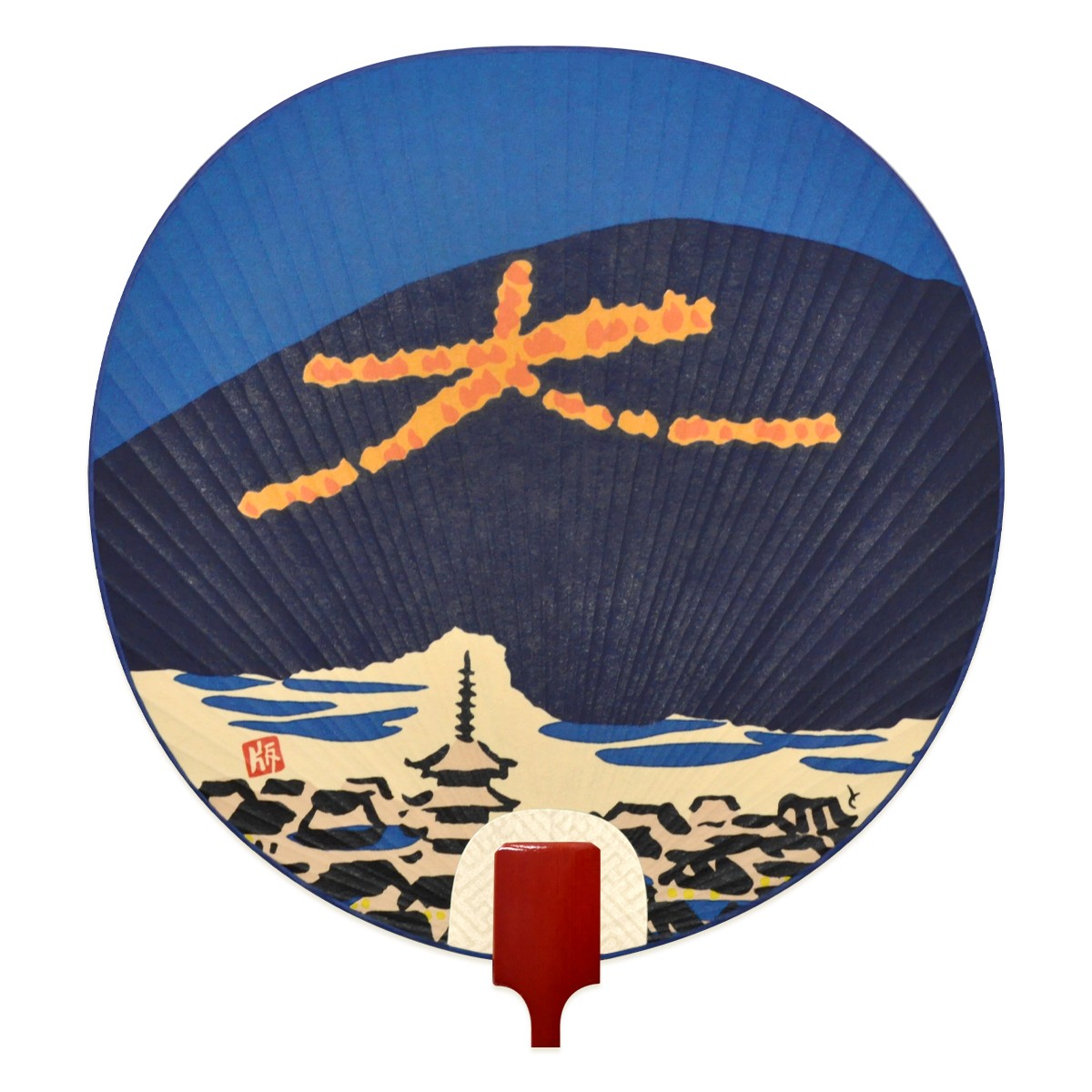 うちわ『KG08-0505W 徳力版画 団扇 楕円型 祇園祭 長刀鉾 宵山