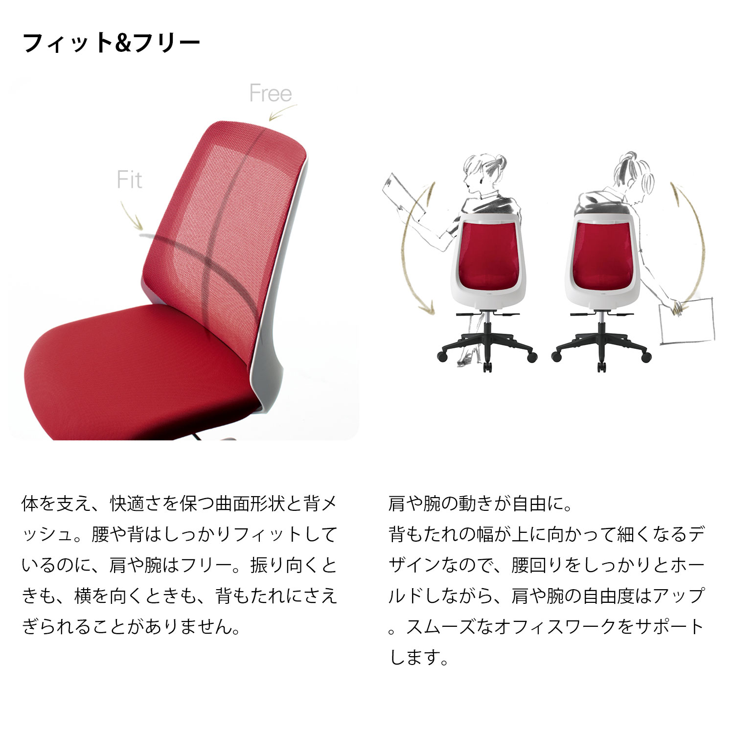 ノナチェア ハイポジションタイプ KZ330PVP2W9Y3 肘なし ベースカラー