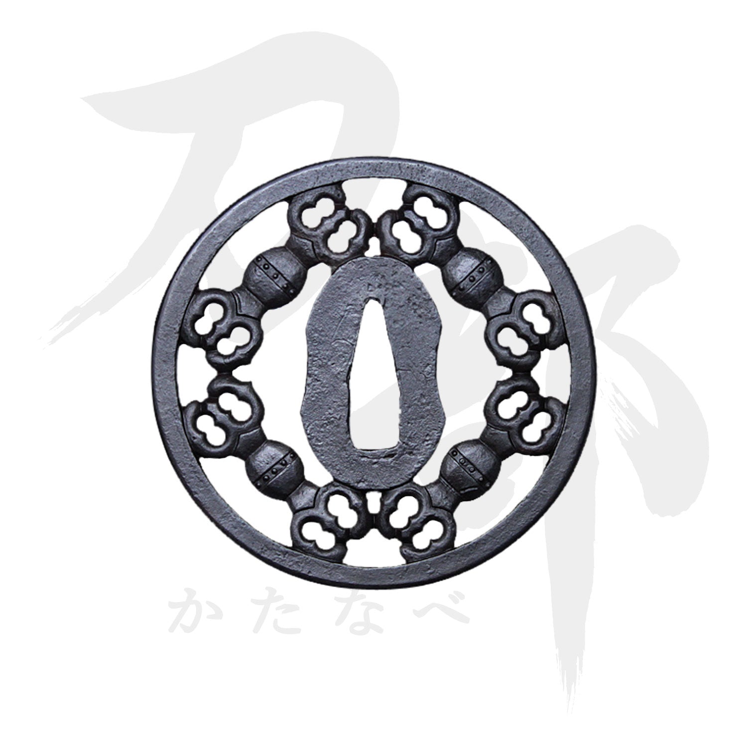 鉄地 三鈷杵図鍔｜現代物金具の販売 刀部 かたなべ – 刀部オンライン