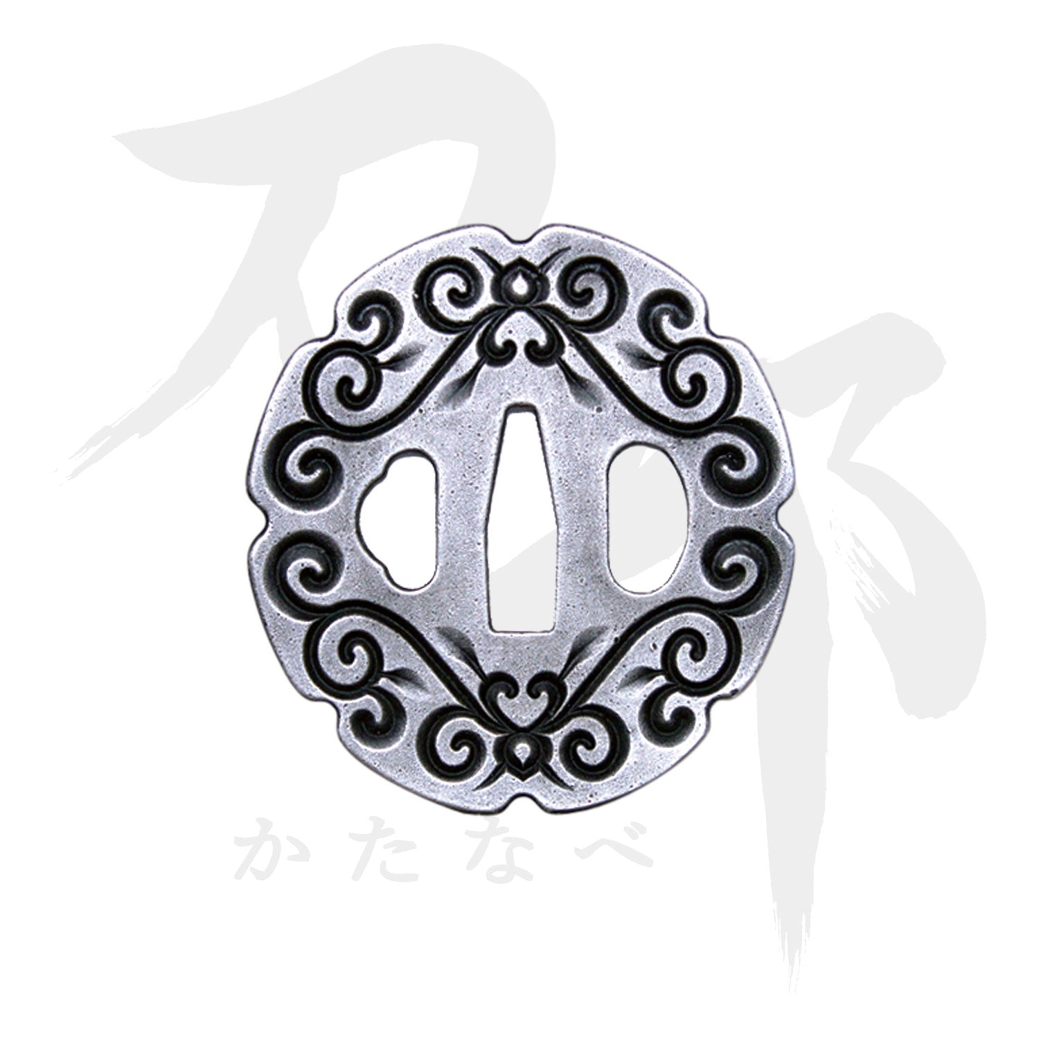 鉄地 倶利彫図鍔｜現代物金具の販売 刀部 かたなべ – 刀部オンライン