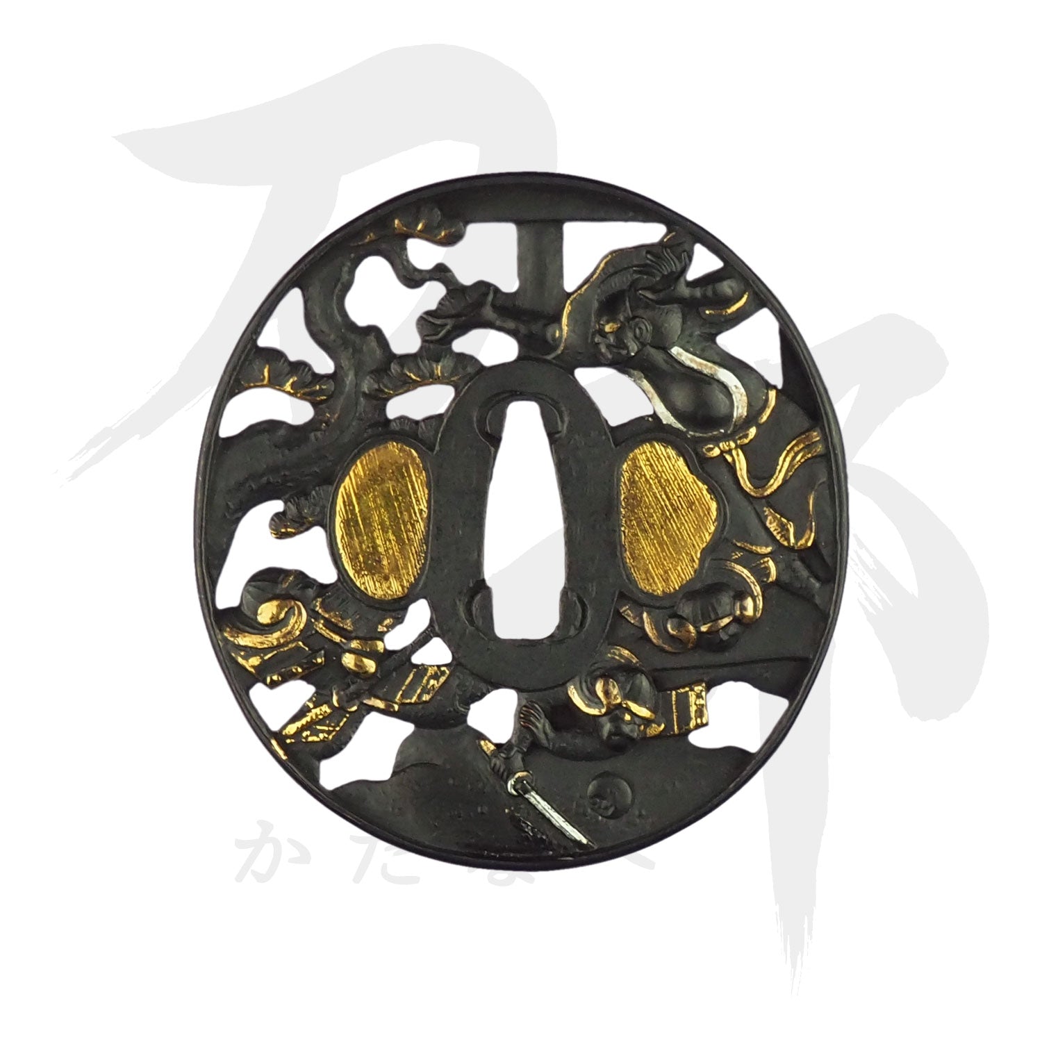 鉄地 碁盤忠信図鍔｜現代物金具の販売 刀部 かたなべ – 刀部オンライン