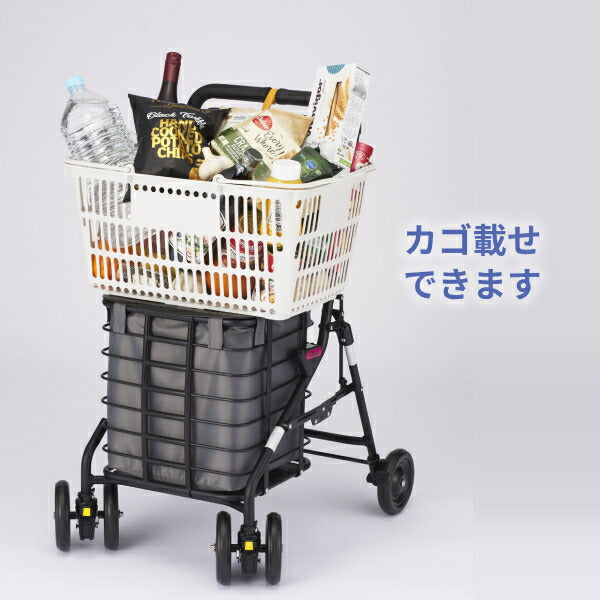 高齢者 ショッピングカート 4輪 前押し シルバーカー 大容量 座れる