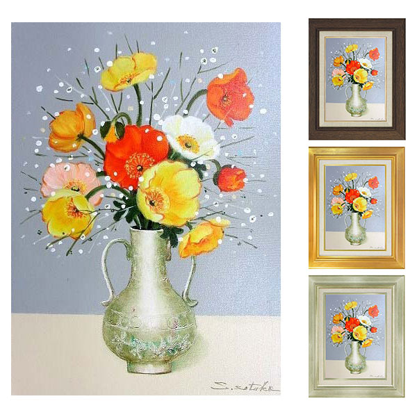 楽天市場】油彩画 F6号 千賀節子 「水仙」 真筆 額入り 額装絵画 油絵