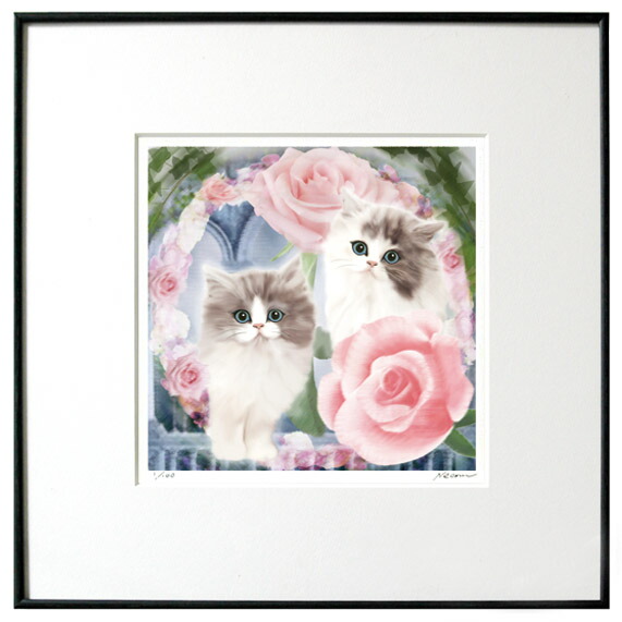楽天市場】猫夢アート版画「薔薇2」ラグドール【猫 アートフレーム