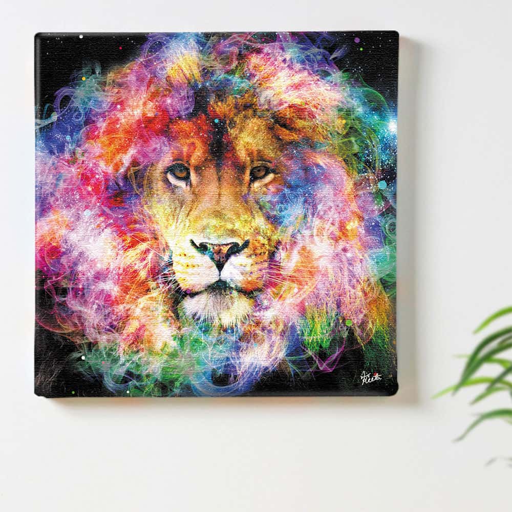 楽天市場】ライオン 動物 カラフルのインテリア用アートパネル