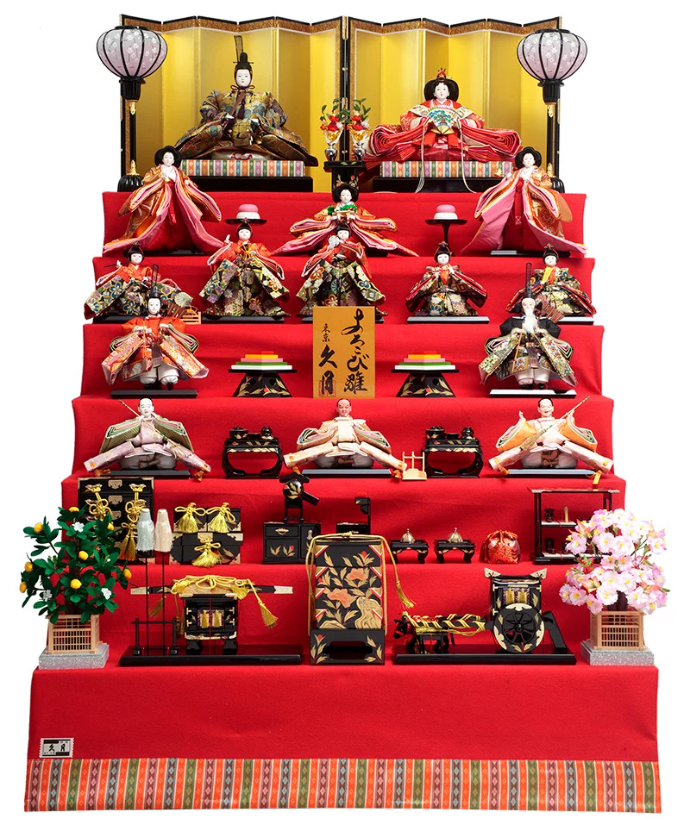 楽天市場】送料無料 久月作 雛人形 九番親王 大三五揃い 衣装着十五人