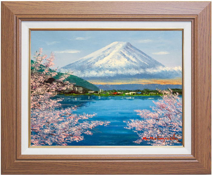 楽天市場】小林幸三 「 富士とコスモス 」 油絵 油彩画 F6 ( 6号