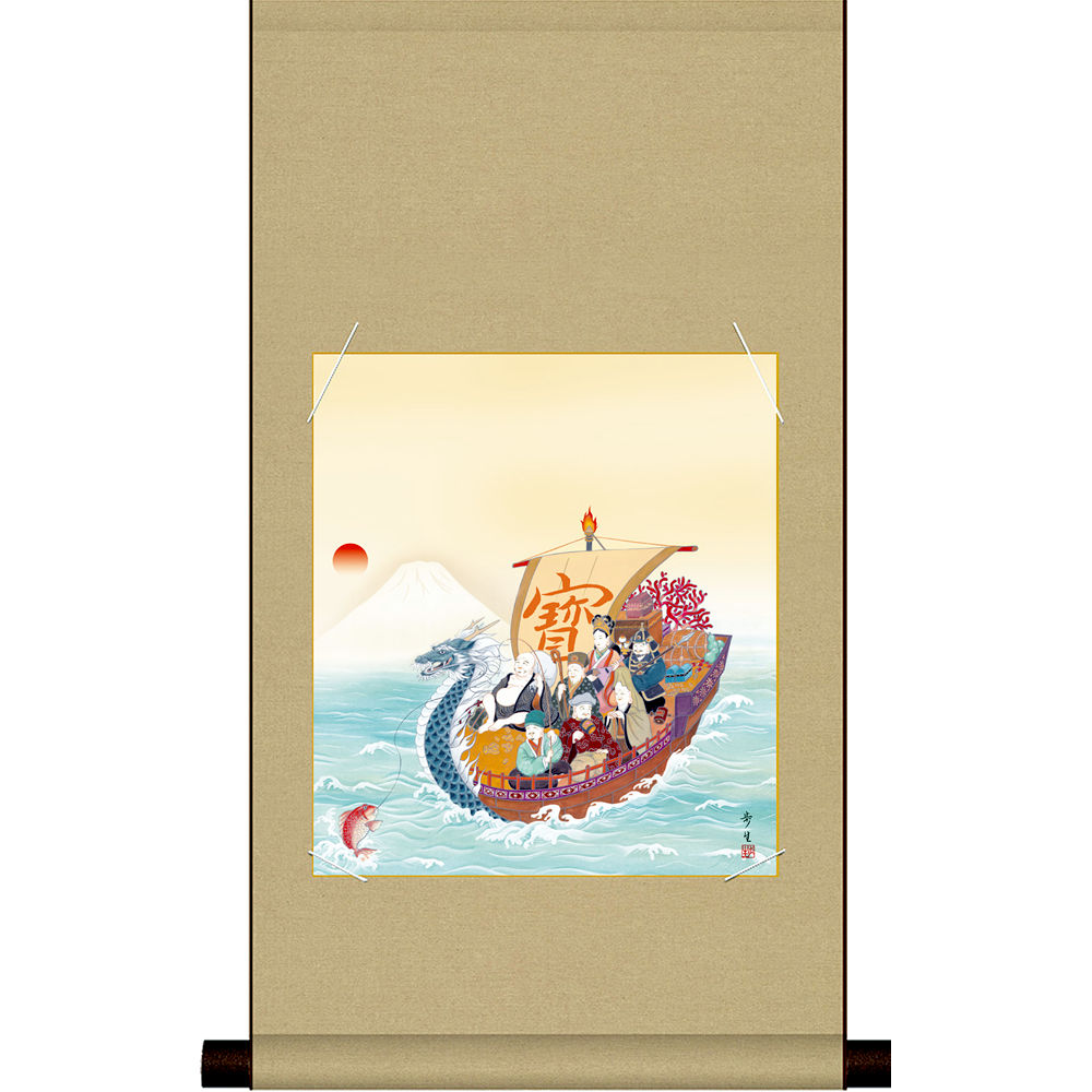 楽天市場】掛け軸 開運万全図 山本祥園作 尺三サイズ 高さ164cmご利益