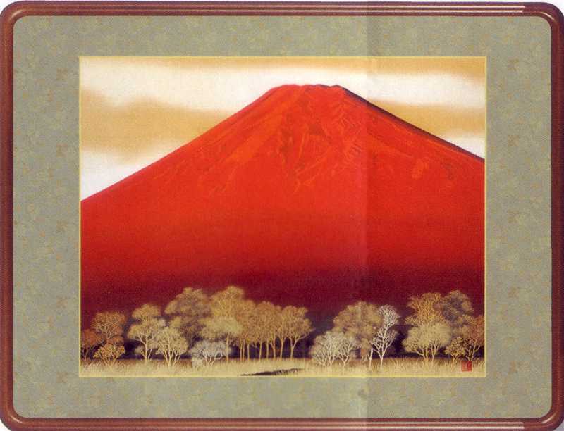 楽天市場】赤富士 百瀬善明 盛絵 絵画 インテリア ディスプレイ USED-6