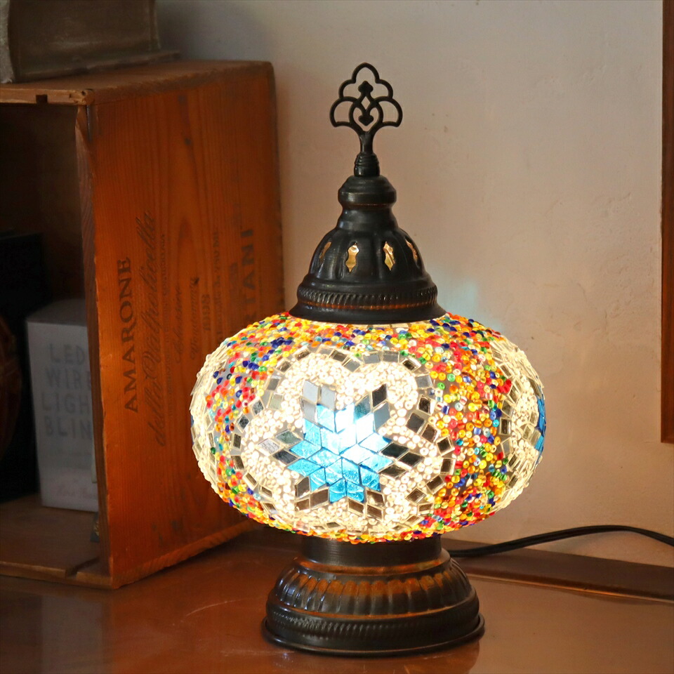 楽天市場】トルコランプ モザイクテーブルランプ ハンギング 高さ30cm