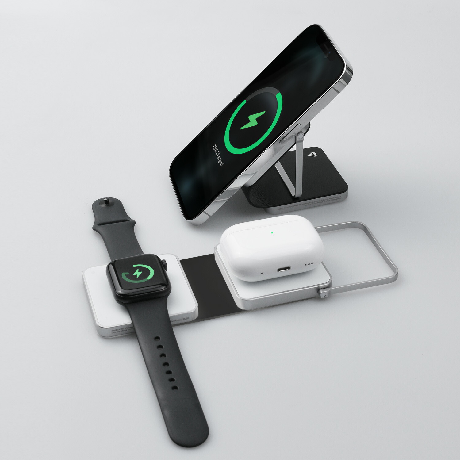 楽天市場】【HACRAY公式】本革 2in1 折りたたみワイヤレス充電スタンド