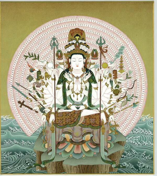 楽天市場】仏画色紙 千手観音菩薩 : 天宝堂