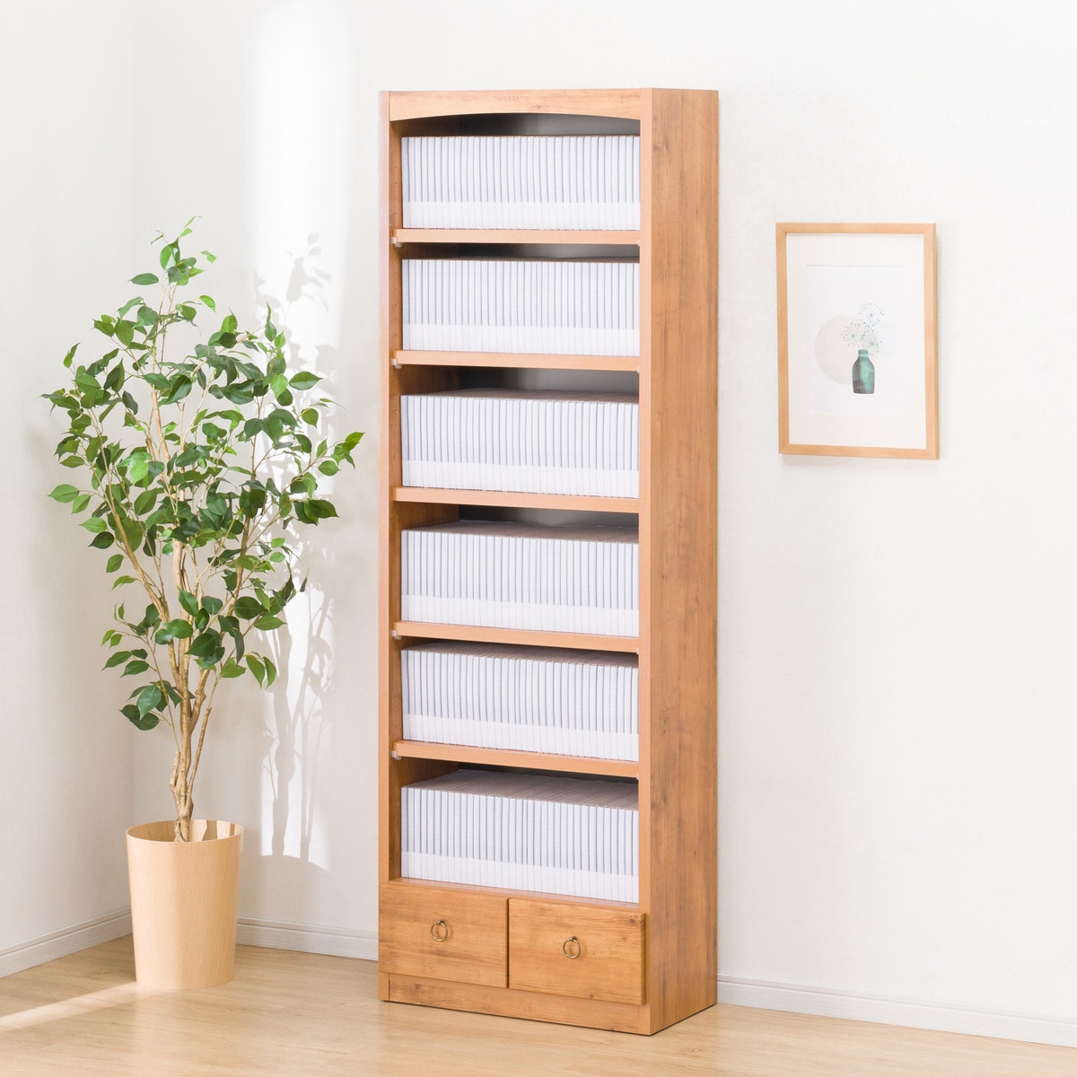 楽天市場】サイズ毎に収納できるオープン書棚 （W60 DBR） ニトリ