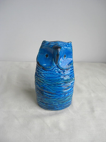 楽天市場】イタリア製 輸入雑貨 フクロウ 梟 置物 オブジェ ブルー