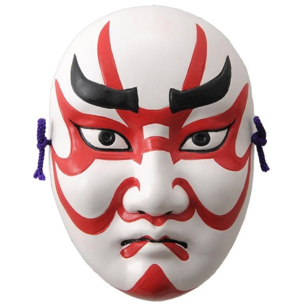 楽天市場】お面 壁掛け用 隈取 日本製 陶器 面 和風 能面飾り 歌舞伎面