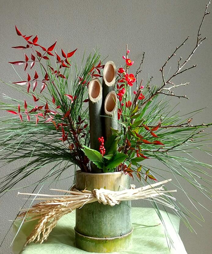 楽天市場】日本製 手作り 生門松(白) ミニ門松 鈴勝オリジナル 竹の先