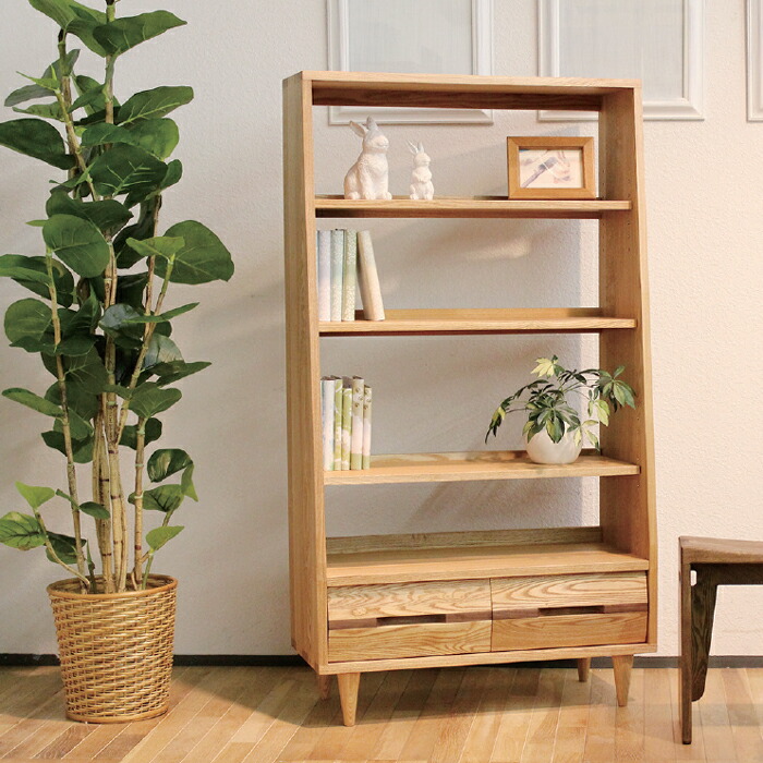 楽天市場】オープンシェルフ オーク無垢 クラシック家具 書棚 飾り棚