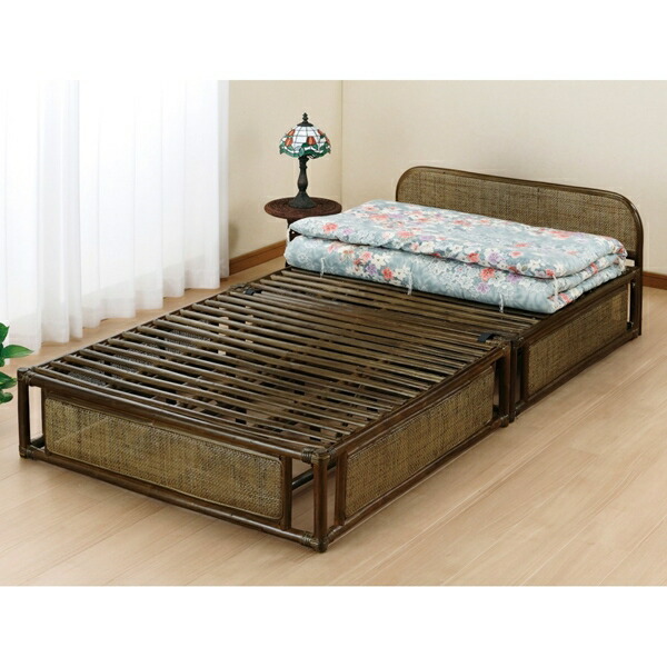 楽天市場】アジアン 家具 ベッド フレーム シングル マットレスなし 籐