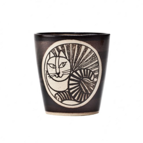 湯呑み ねこ（しろ）［益子焼］