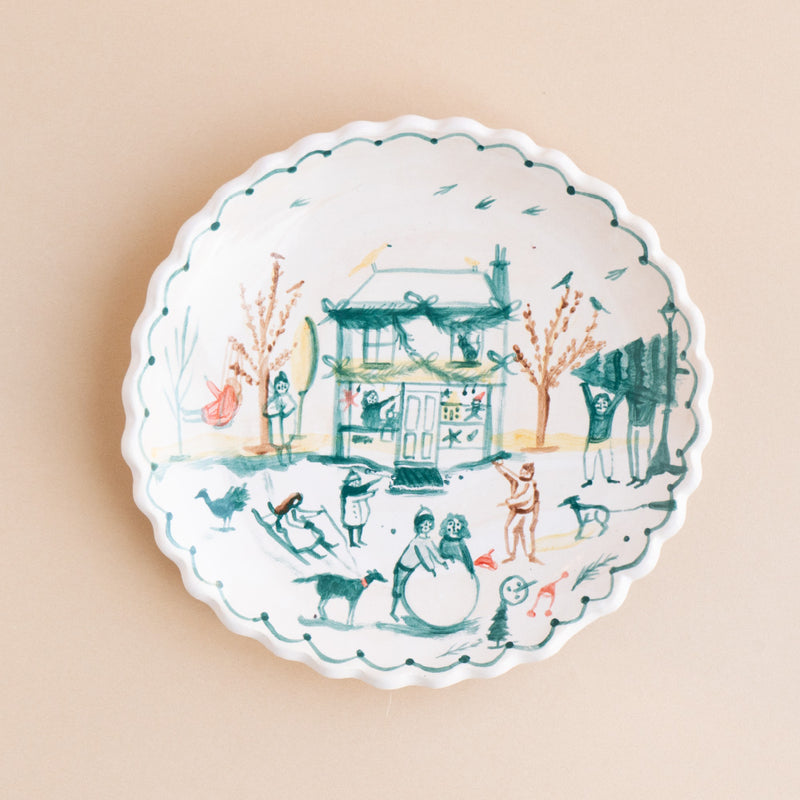 クリスマスのお皿「ゆきあそび」