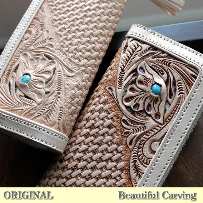 バイカーズウォレット 長財布 カービングウォレット ラウンド