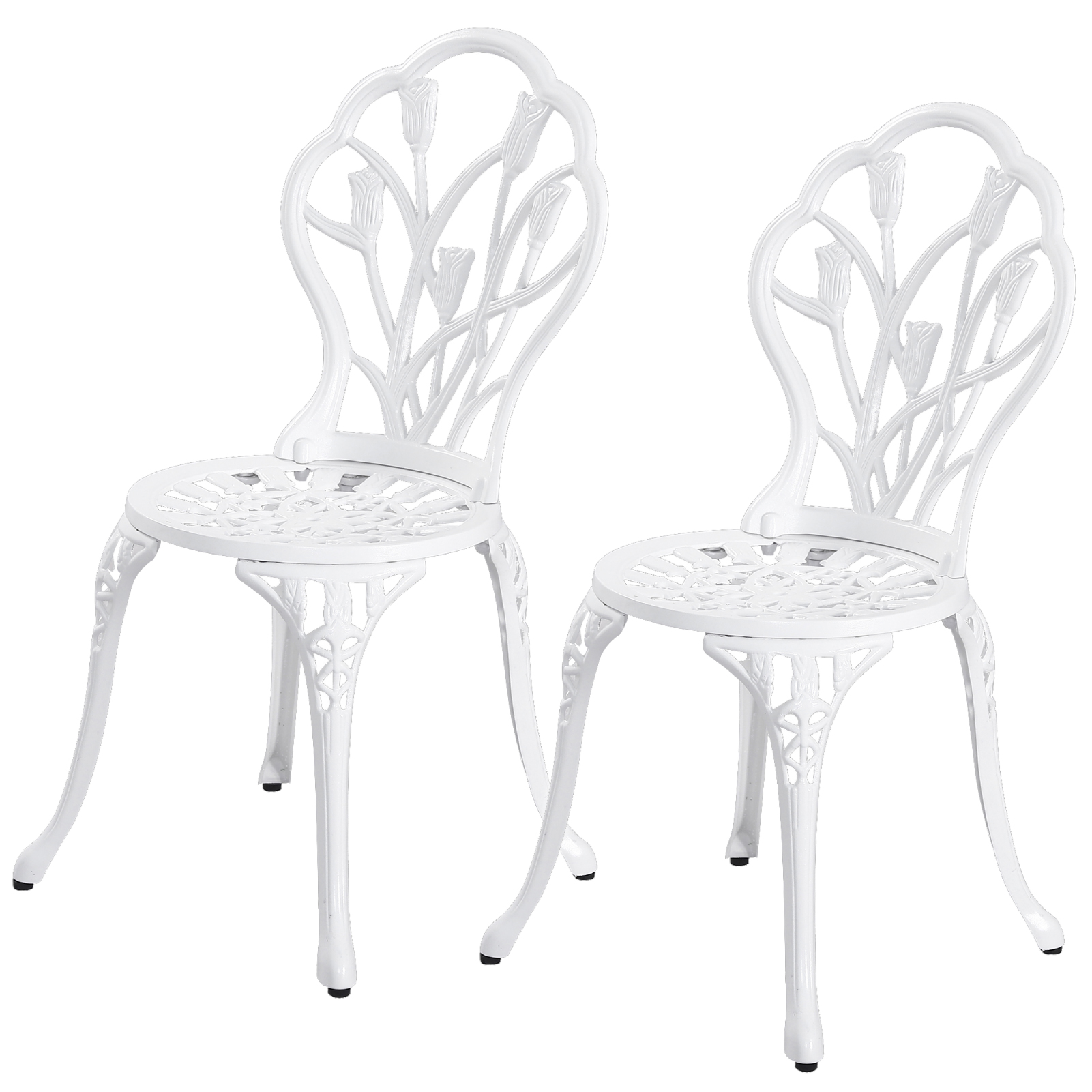 アンティーク調 アルミチェアセット ホワイト ブロンズ ブラック