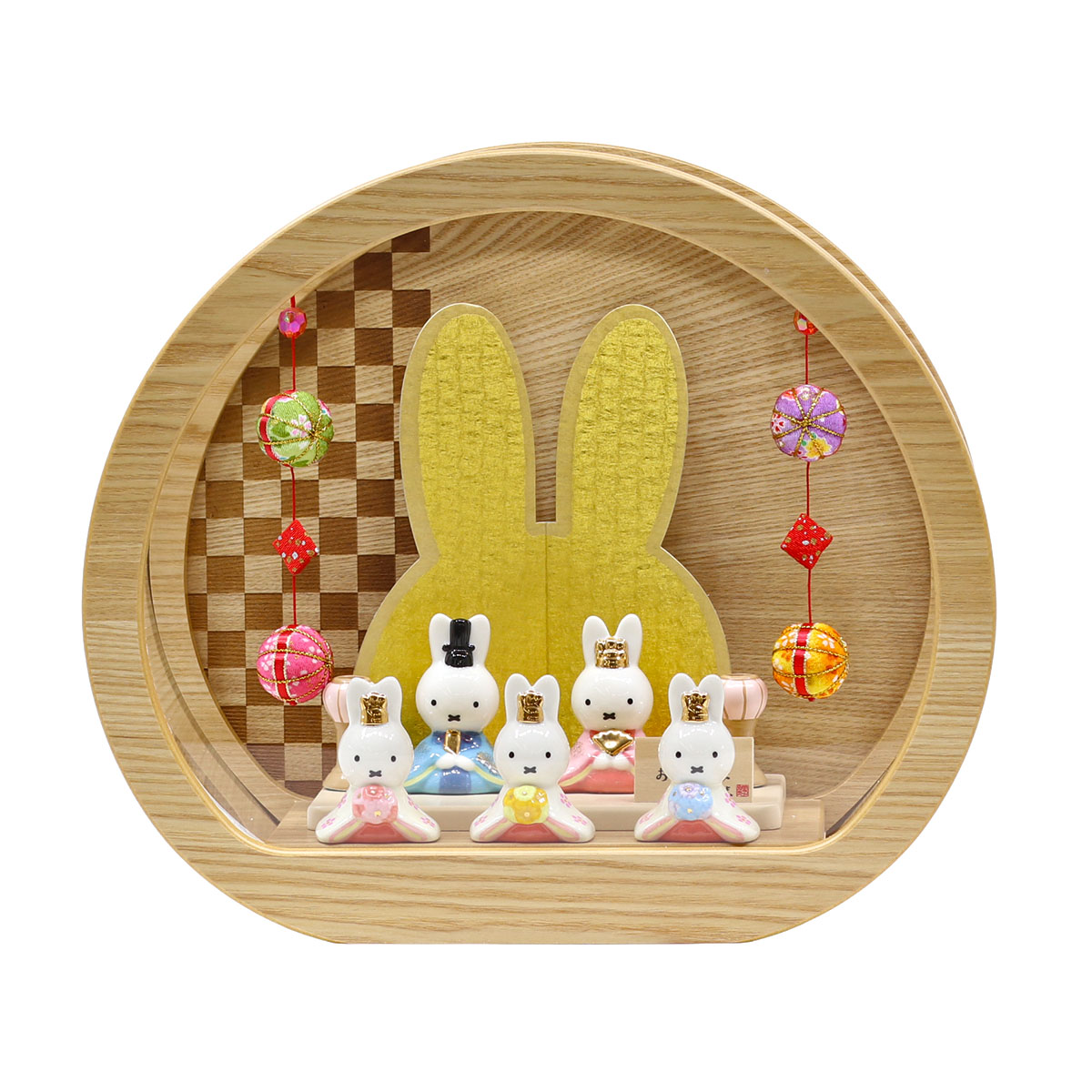 雛人形 ケース飾り miffy ミッフィー 磁器 ひな人形 うさこ 親王 官女