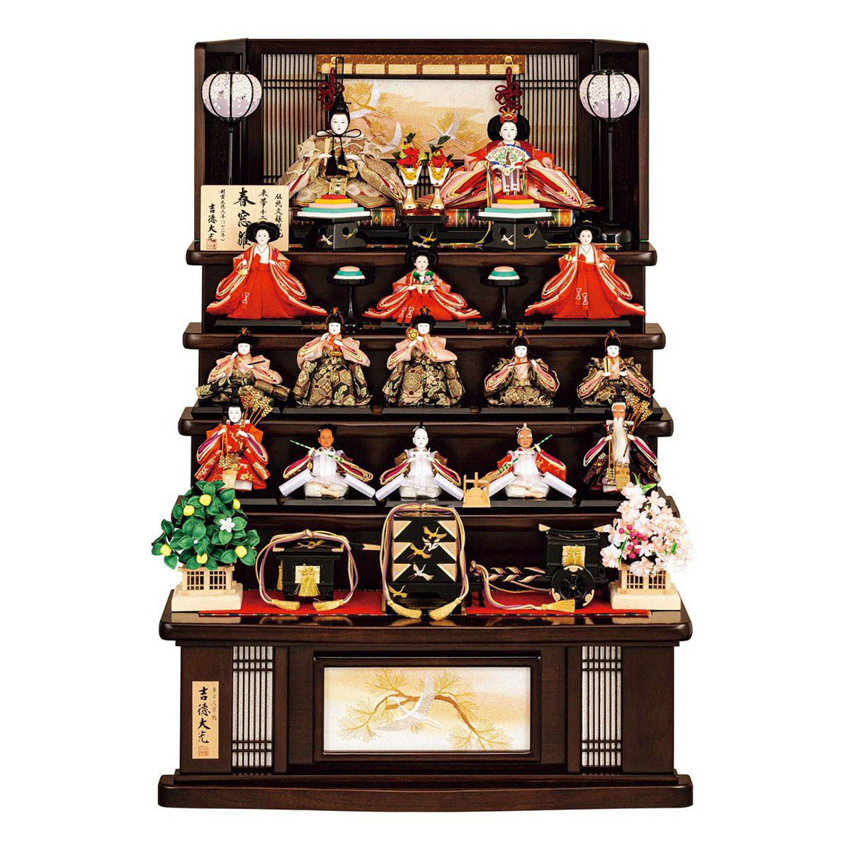 雛人形 七段飾り 小三五親王 柳 十五人揃い 春窓雛 七段 7段 吉徳 吉徳