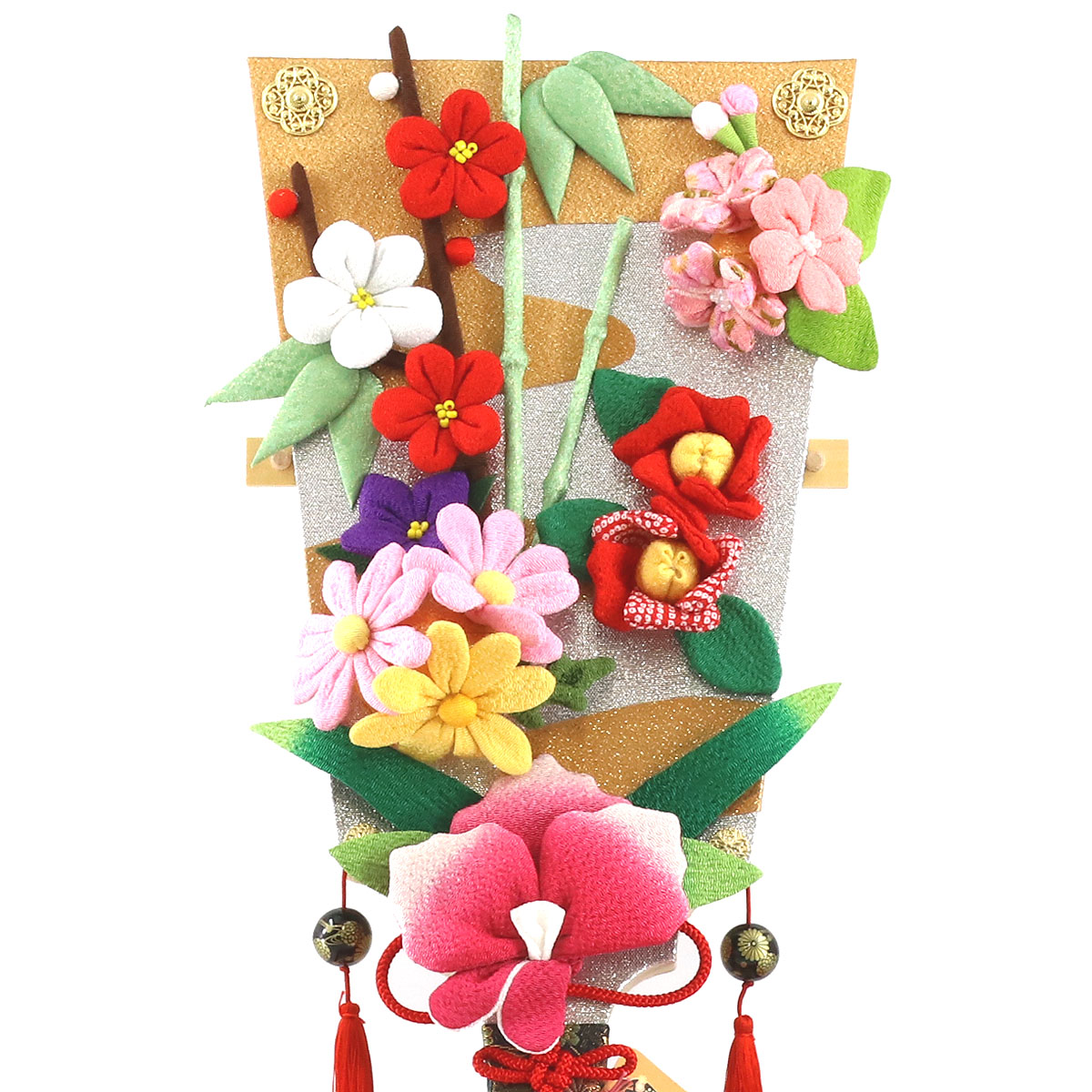 羽子板 お祝い 初正月 リュウコドウ ちりめん細工 吉祥縁起羽子板 花