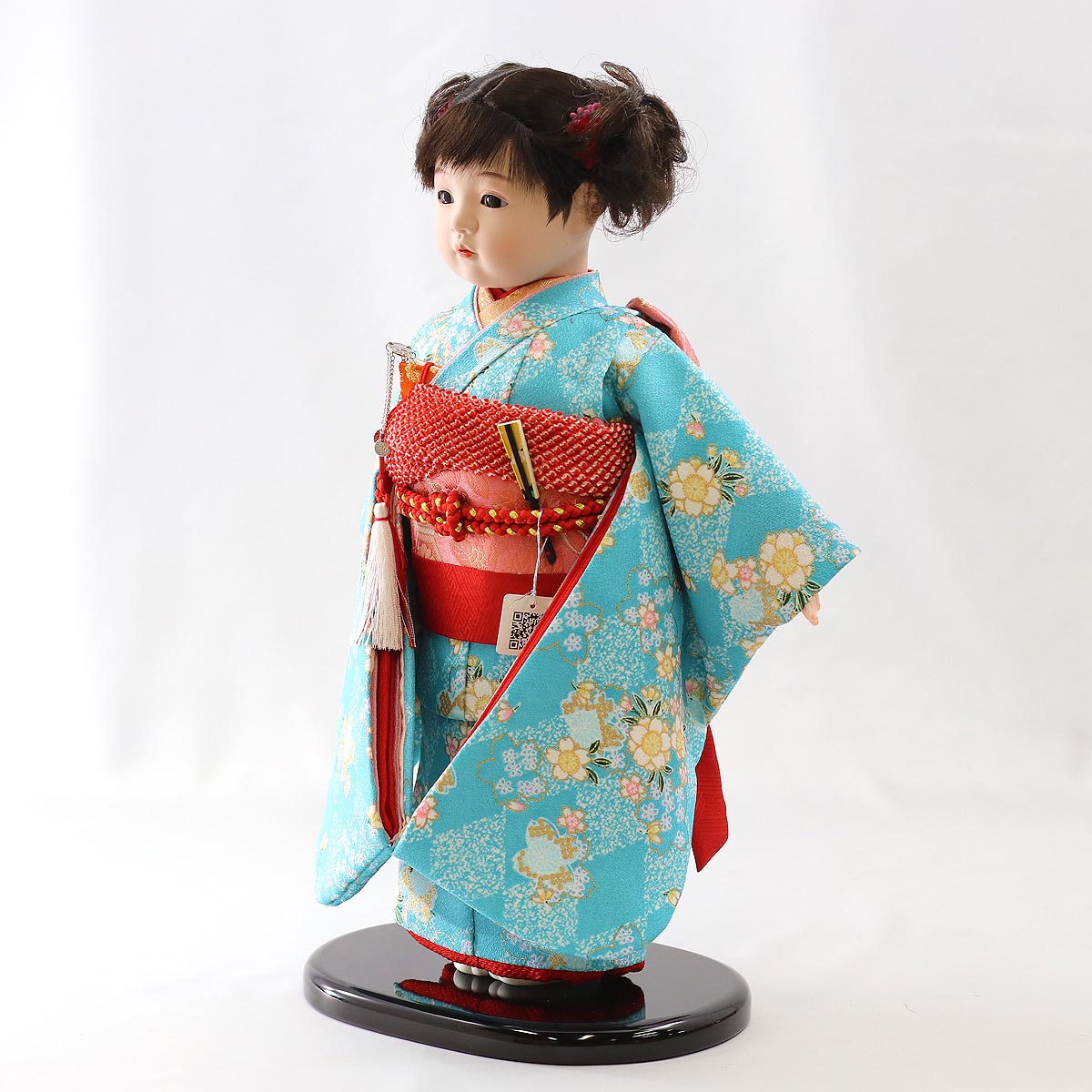 市松人形 松寿作 特選友禅 桜 水色 ひな祭り : 雛人形 五月人形