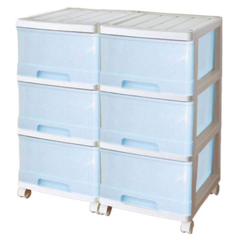 収納ケース プラスチック 引き出し 深型 3段 2個組 おしゃれ ブルー