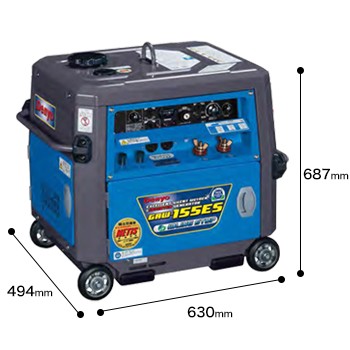 デンヨー 防音型エンジン溶接機 GAW-155ES (発電機兼用型/セル式