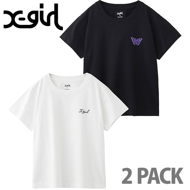 X-girl（エックスガール） X-girl 2枚1セット ロゴ アンド バタフライ