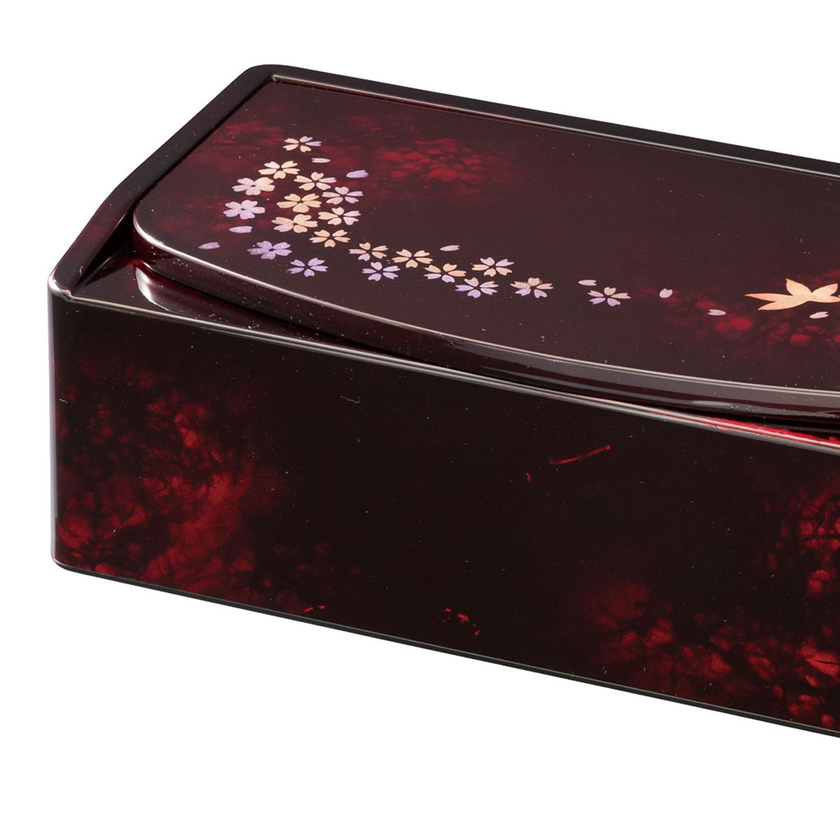 みよし漆器本舗 紀州塗り ティッシュボックス 鏡付き 春秋 金蒔絵 和風