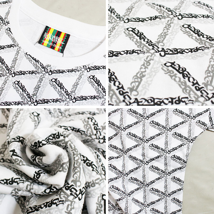 幾何学模様 総柄 Tシャツ メンズ ビッグシルエット オーバーサイス