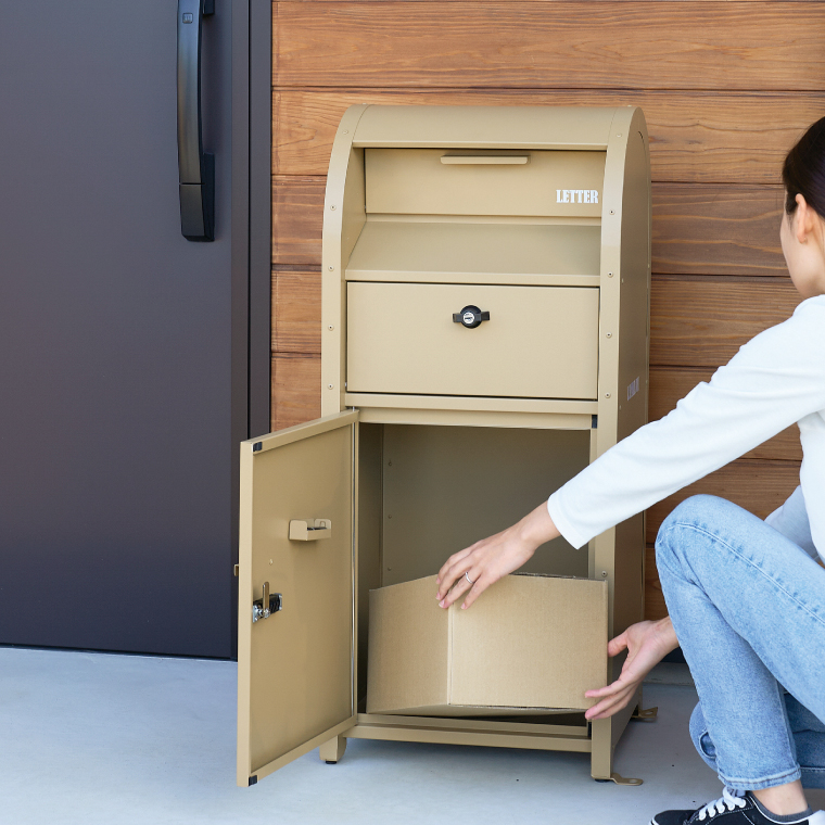 宅配ボックス 戸建て ポスト一体型 後付け 大型 大容量 2段 セト