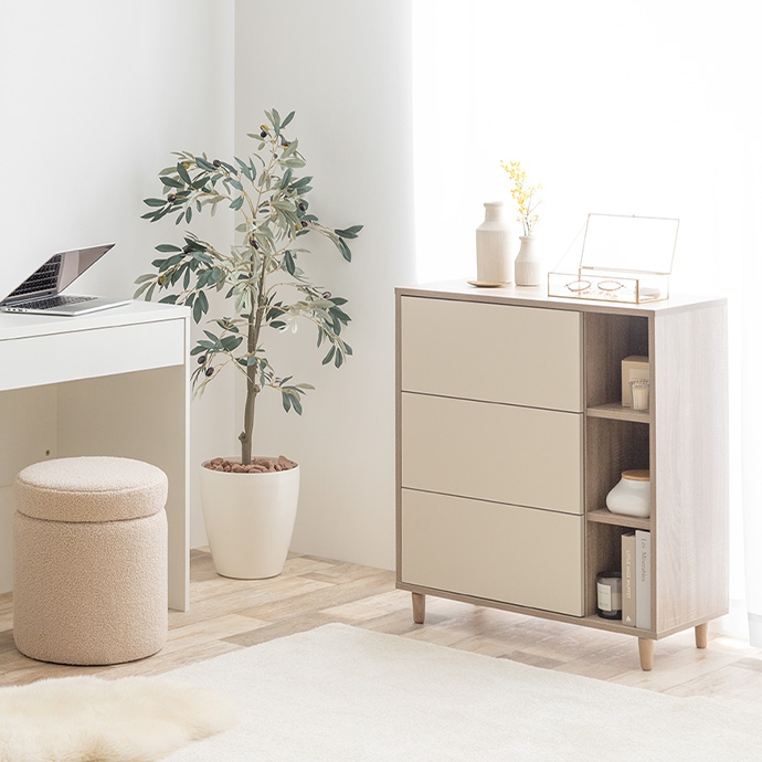 チェスト 木製 奥行き30cm おしゃれ キャビネット 白 引き出し