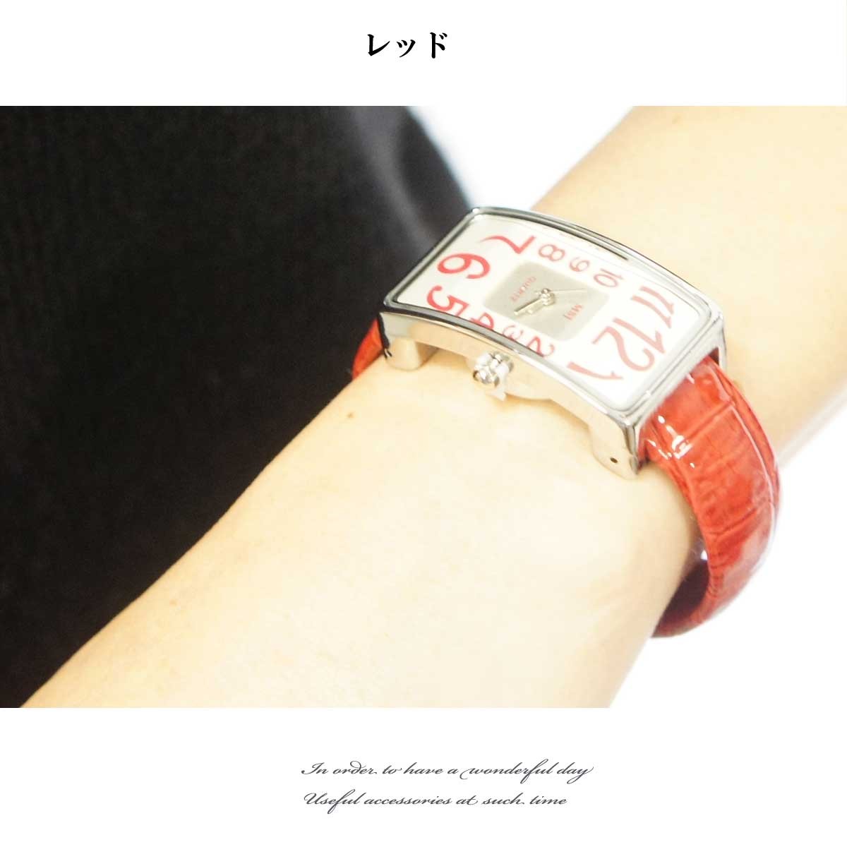 腕時計 レディース おしゃれ 安い 簡単装着ブレスウォッチ スクエア