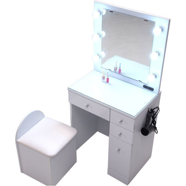 ドレッサー おしゃれ 化粧台 LEDライト付き 女優ミラー 化粧テーブル