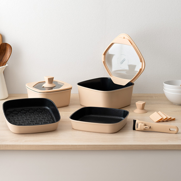 フライパンセット ボオグル BoOh!gle スクエア ハンドル コンパクト