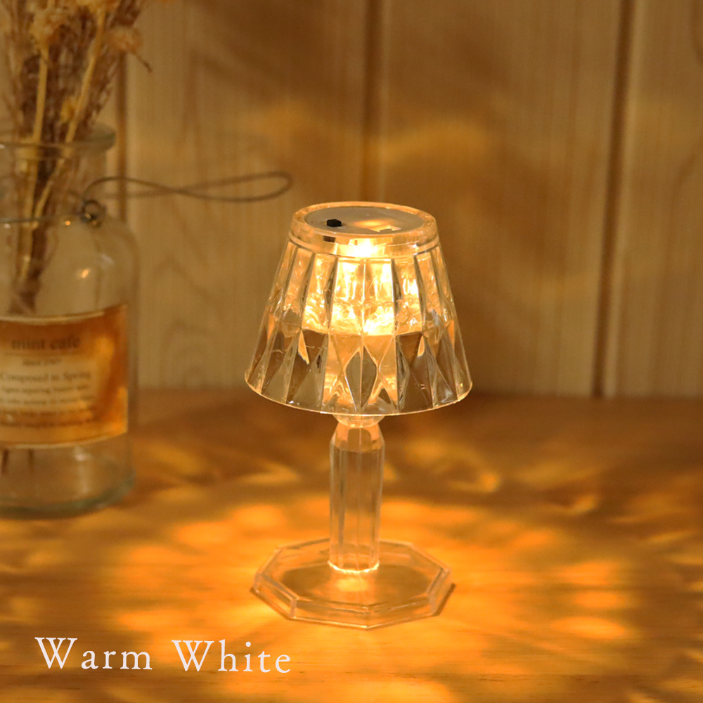 LED ミニランプ アンティーク風 おしゃれ 卓上ライト 小型 クリスタル
