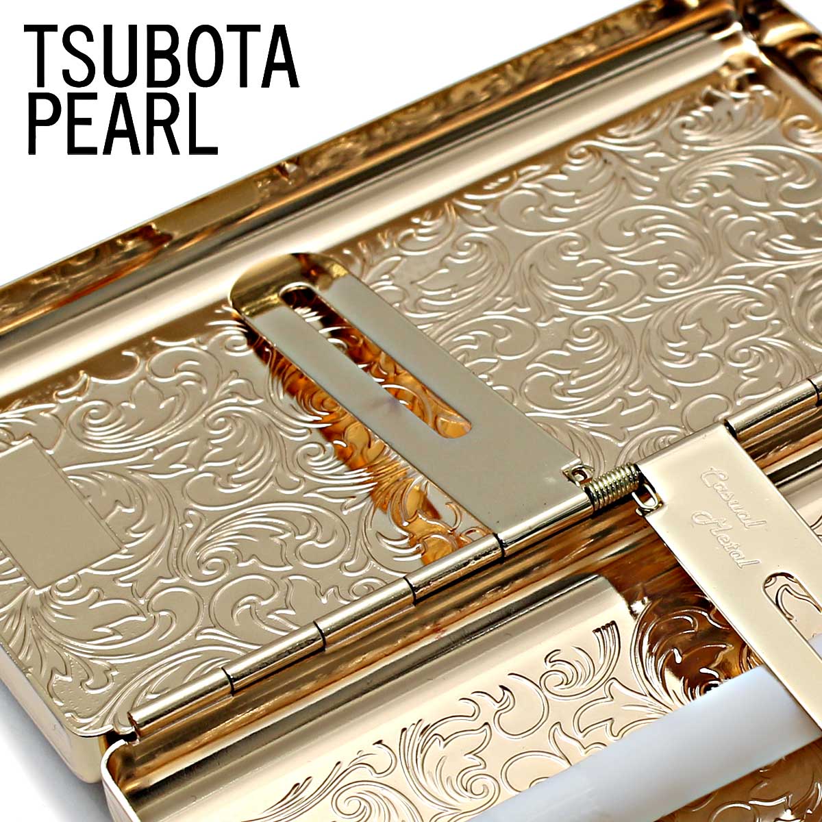 坪田パール シガレットケース カジュアルメタルゴールドアラベスク 14