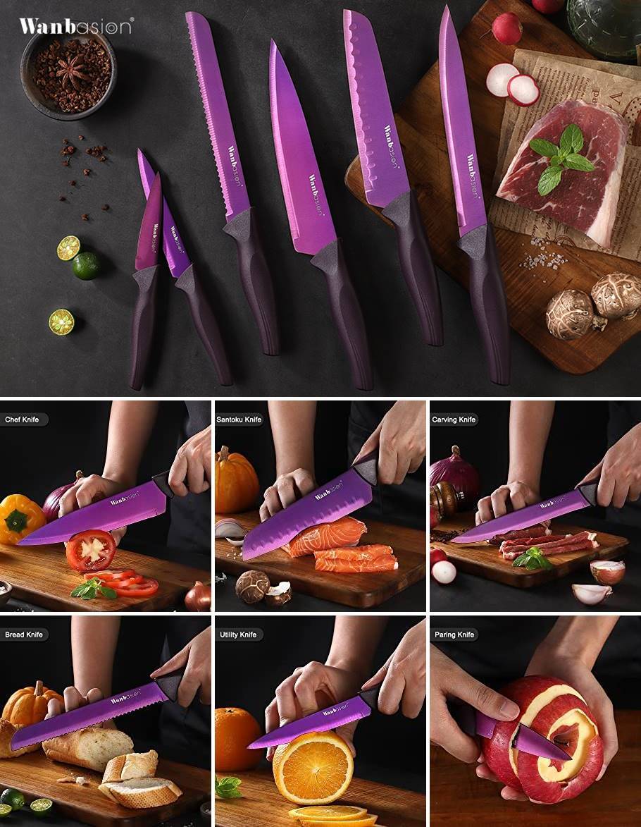 キッチンナイフ6点セット カバー付 プロフェッショナル 包丁セット