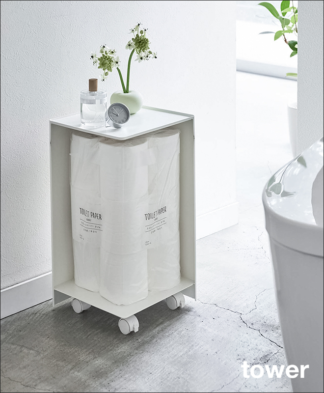 tower 山崎実業 トイレラック スリム キャスター タワー 袋ごと
