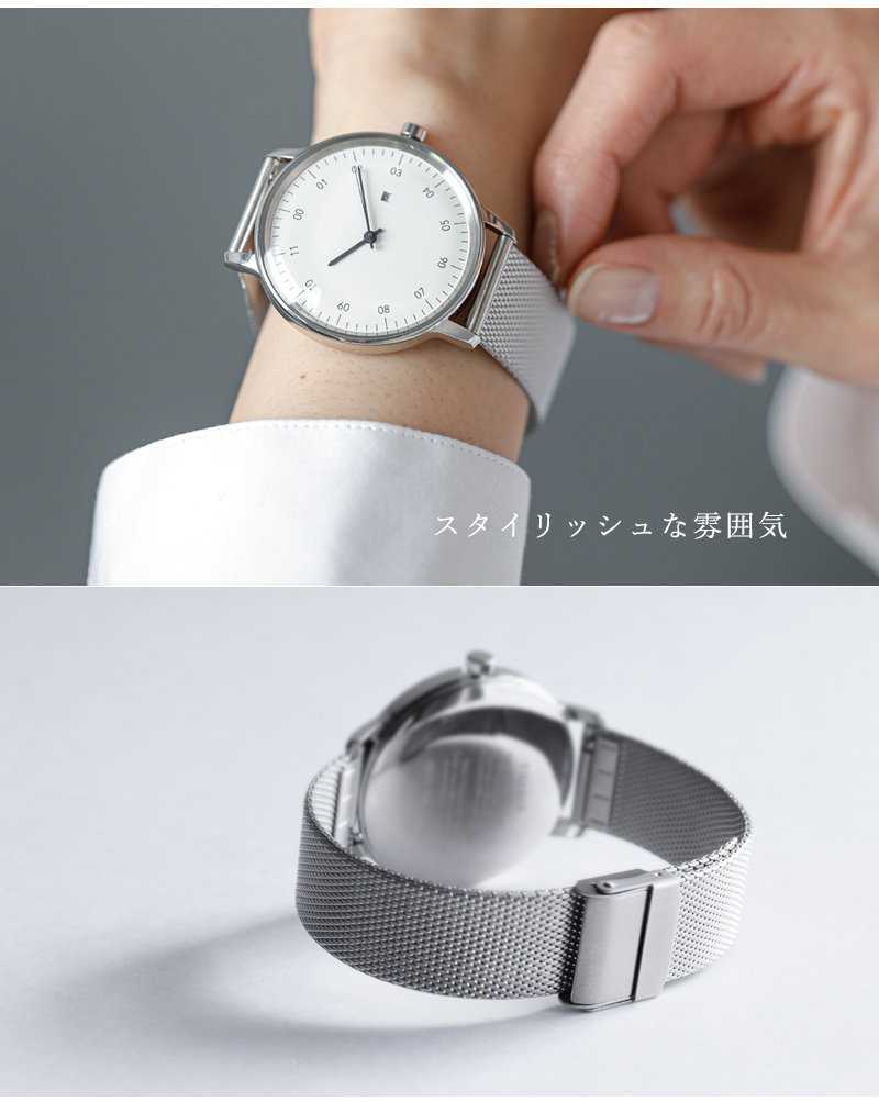 sazare（サザレ） ステンレス スチール ストラップ シルバー メッシュ