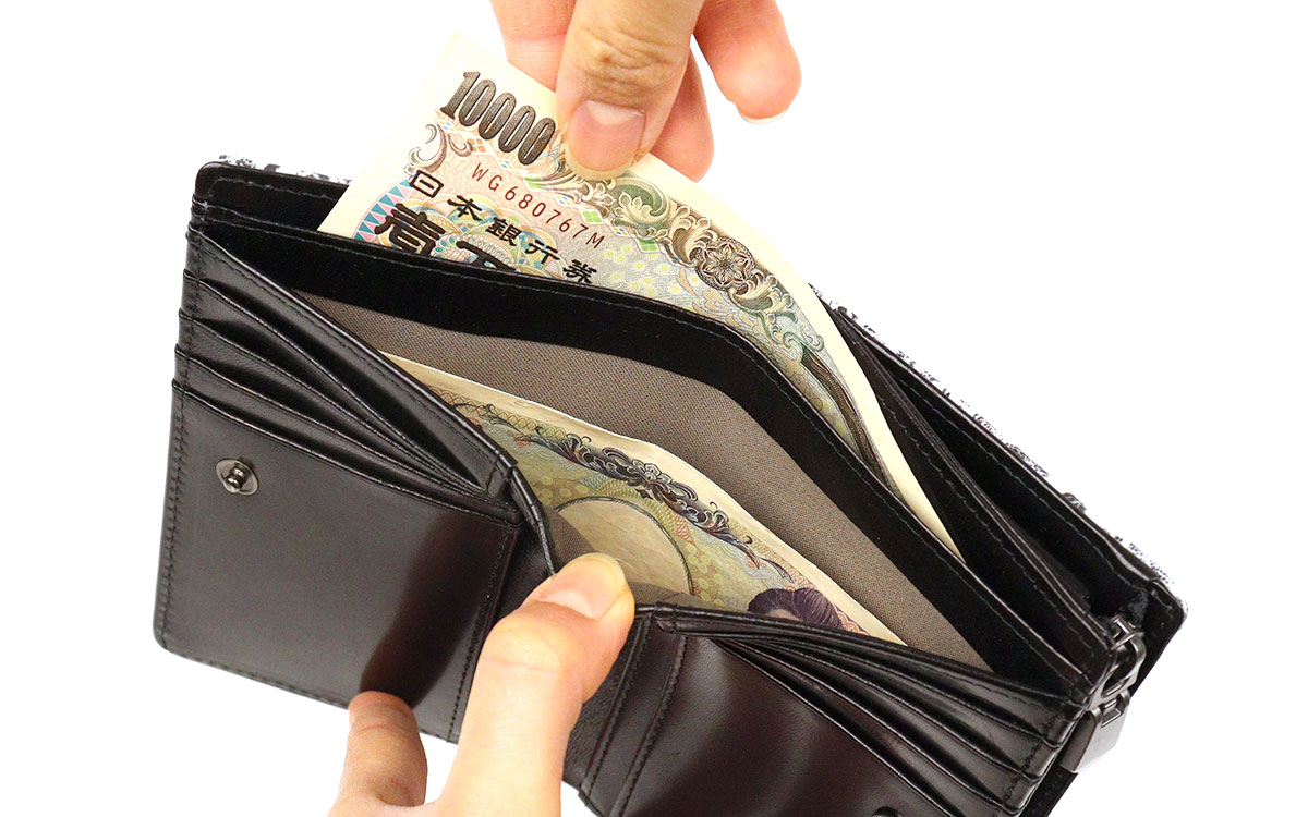 エレファントレザー 象革 メンズ 二つ折り財布 ミドルウォレット ZOO