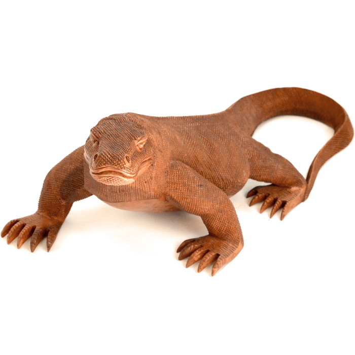 木彫り オブジェ 《コモドドラゴン》 全長88cm 天然木 ウッド 手彫り